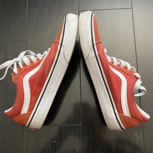 Vans old school suede in burnt orange, “hot sauce”, size 7 women’s